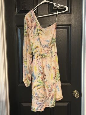 One-Shoulder Pastel Floral Women’s Dress